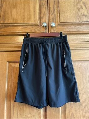 Men's Black Athletic Drawstring Shorts
